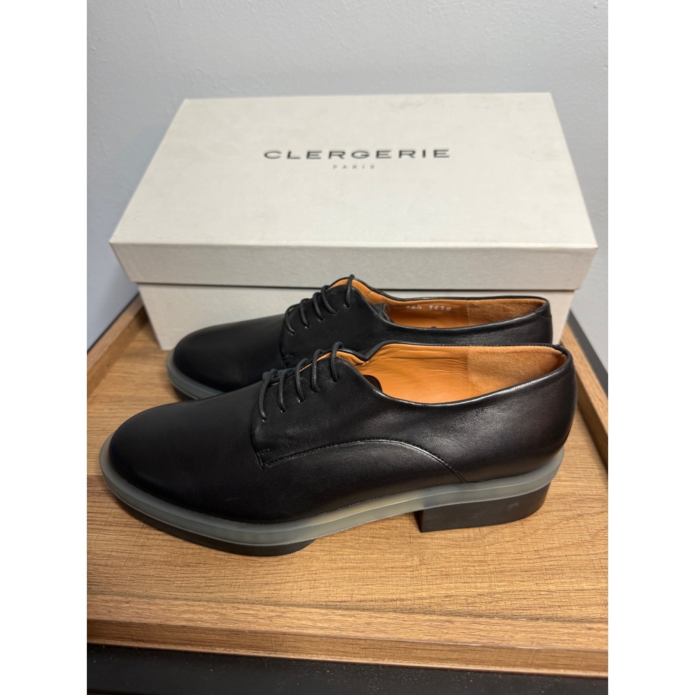 Robert Clergerie Roma - Luxe French Black Leather Lace-Up Brogues - Picture 2 of 11